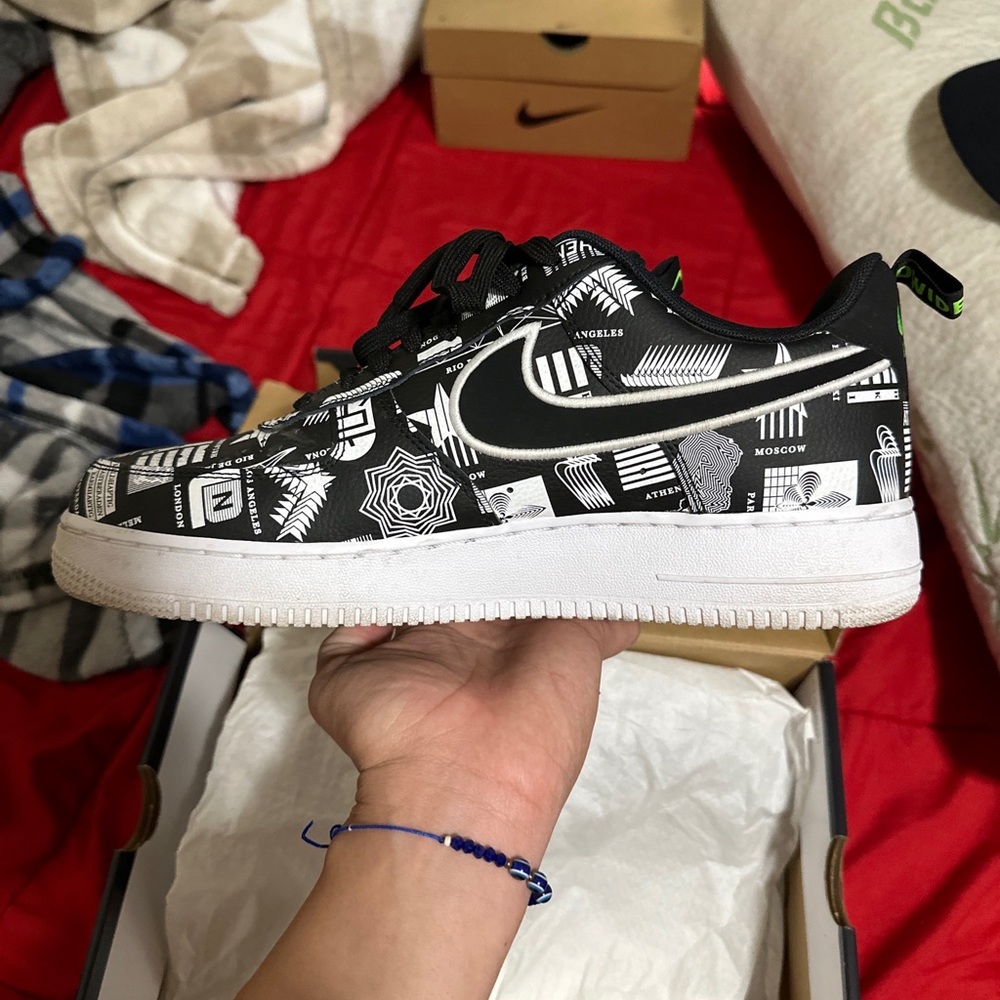 Nike Air Force 1 '07 LX Worldwide Pack Shoes Black White CZ5927-001 Mens Sz 11.5 - Picture 10 of 16